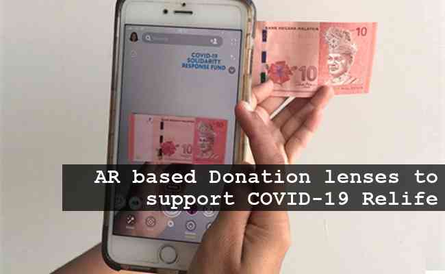 AR based Donation lenses by Snapchat to support COVID-19 response efforts by WHO